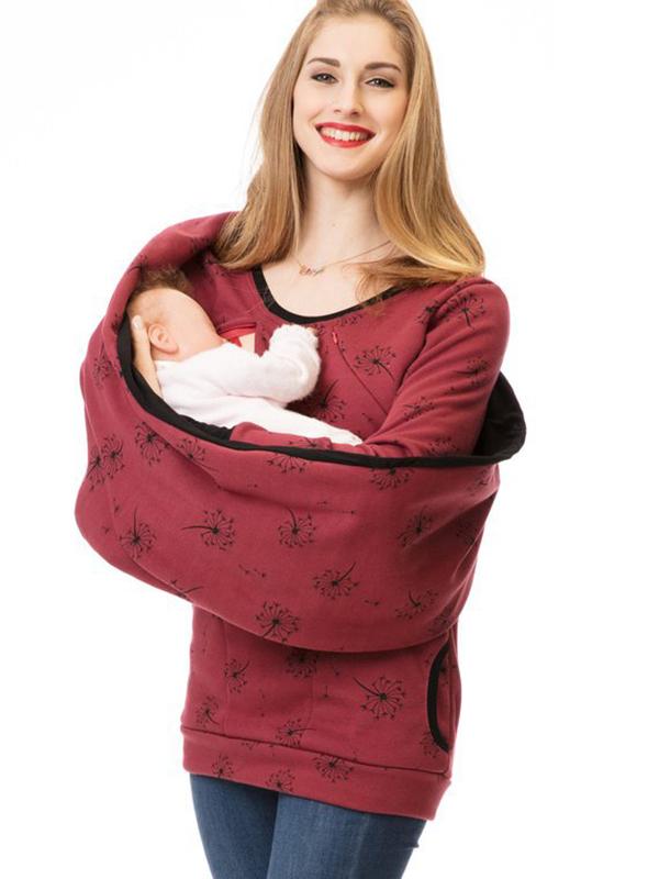 Gravid Sweatshirt med Blomstertryk til Kvinder 13