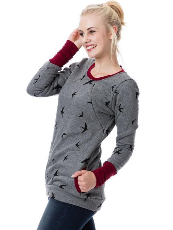 Gravid Sweatshirt med Blomstertryk til Kvinder 2