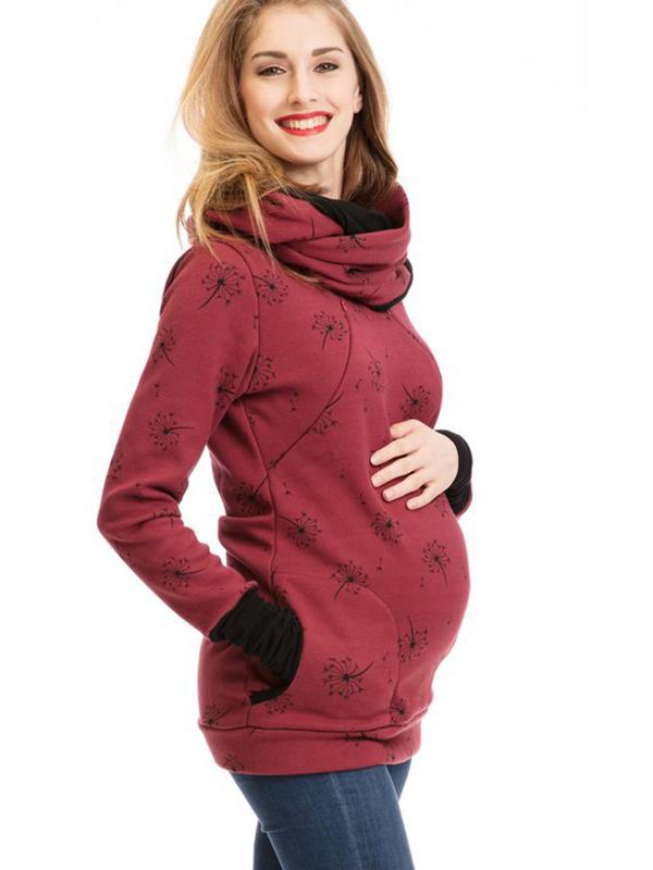 Gravid Sweatshirt med Blomstertryk til Kvinder 8