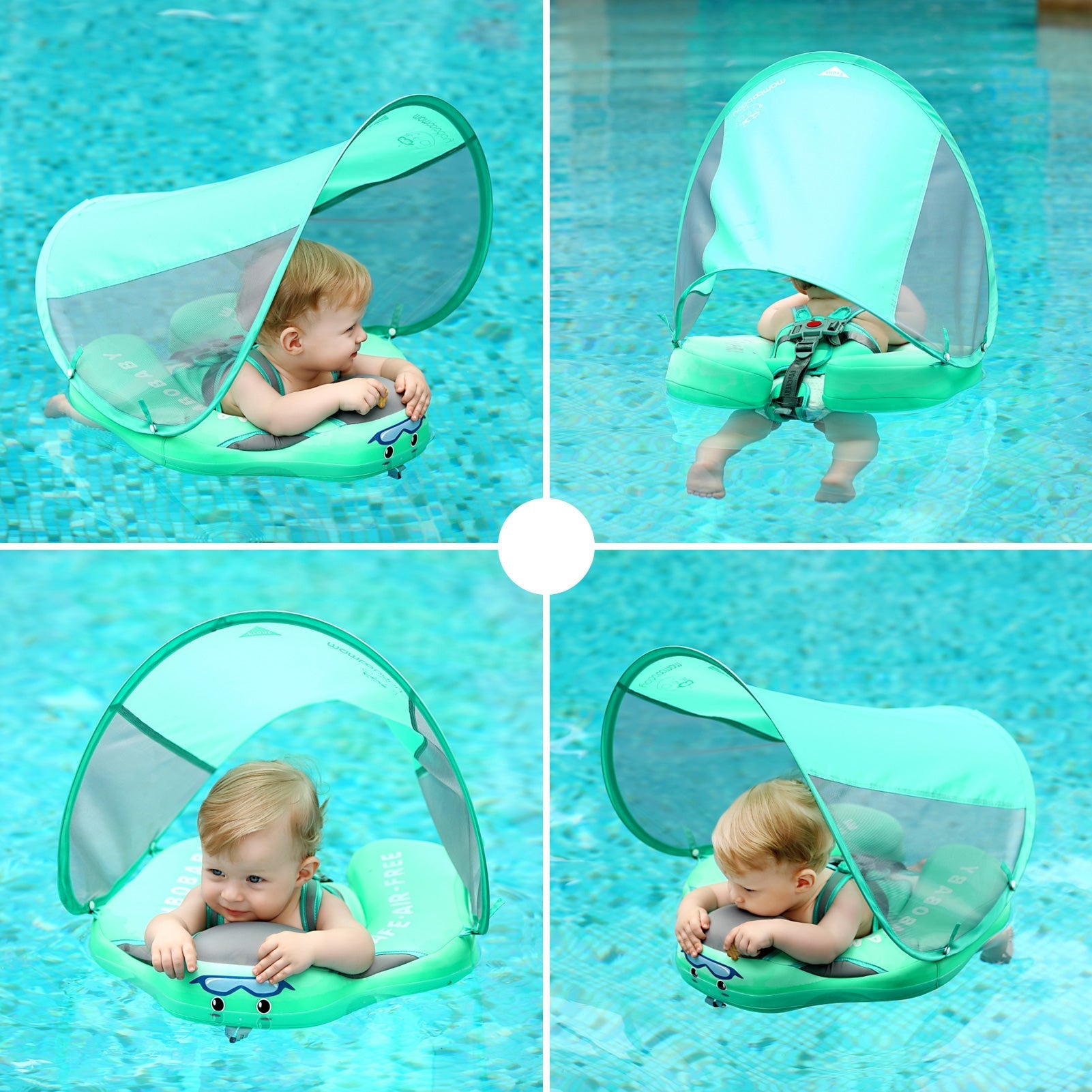 Børns Schwimmtrainer Blå Justerbar PVC 360° Sikkerhed-3