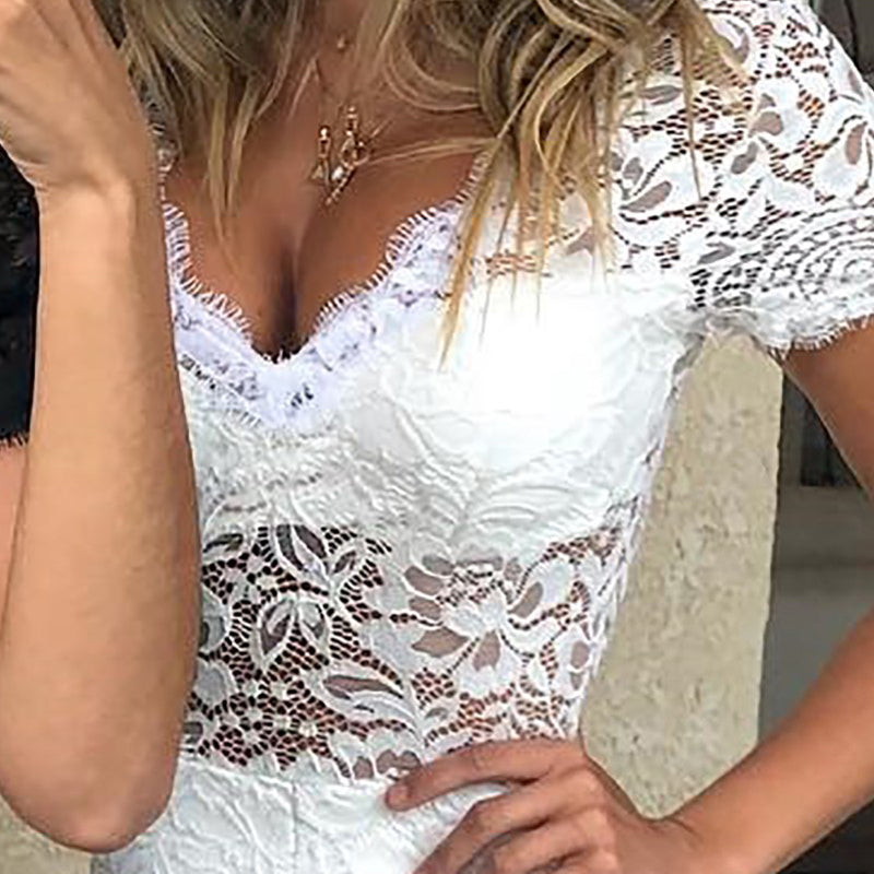 Kvinders Jumpsuit Romantisk Blonder Spandex 5