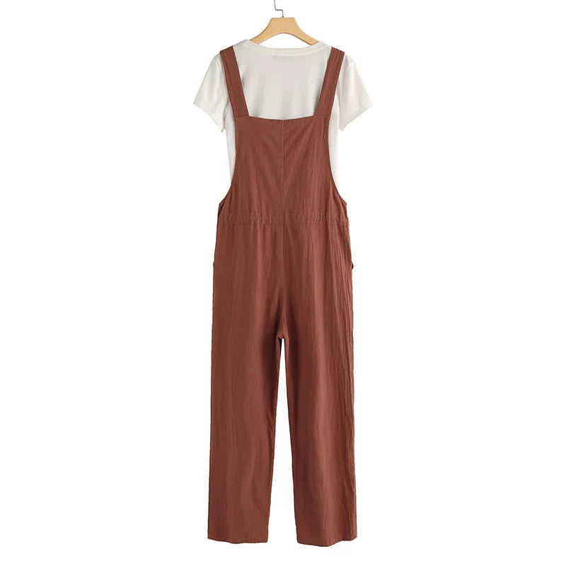 Damernes Sommer Jumpsuit ærmeløs i Let Bomuld 5