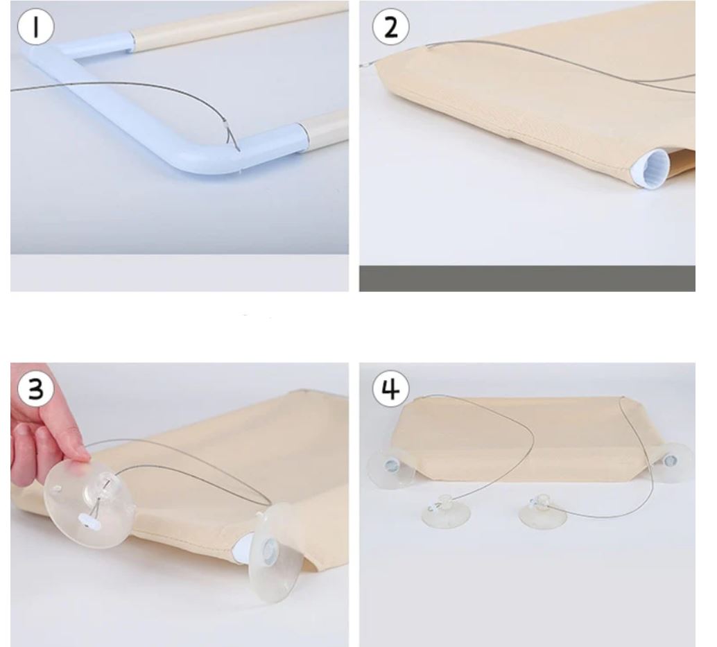 Hængekøje til kat i vinduet