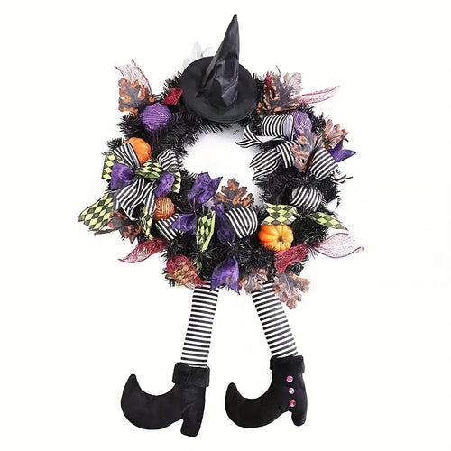 Halloween Dørkrans med Heksebens Design til Festlig Dekoration 0