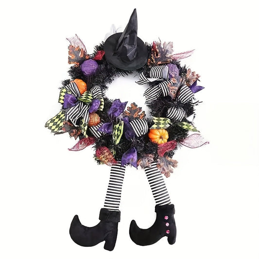 Halloween Dørkrans med Heksebens Design til Festlig Dekoration 0