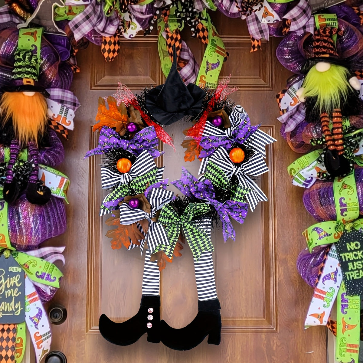 Halloween Dørkrans med Heksebens Design til Festlig Dekoration 2