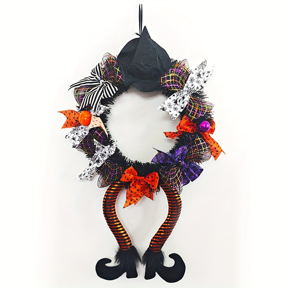 Halloween Dørkrans med Heksebens Design til Festlig Dekoration 3