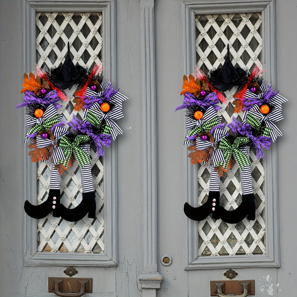 Halloween Dørkrans med Heksebens Design til Festlig Dekoration 4