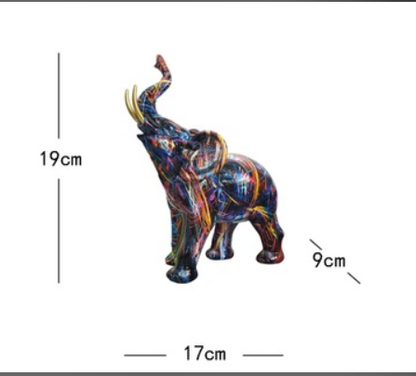 Håndlavet Abstrakt Elefant Skulptur Kunsthar Dekoration 3