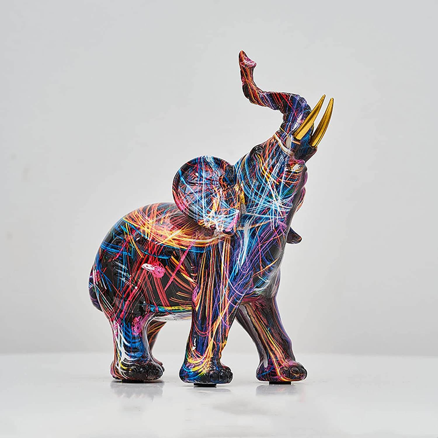 Håndlavet Abstrakt Elefant Skulptur Kunsthar Dekoration 5