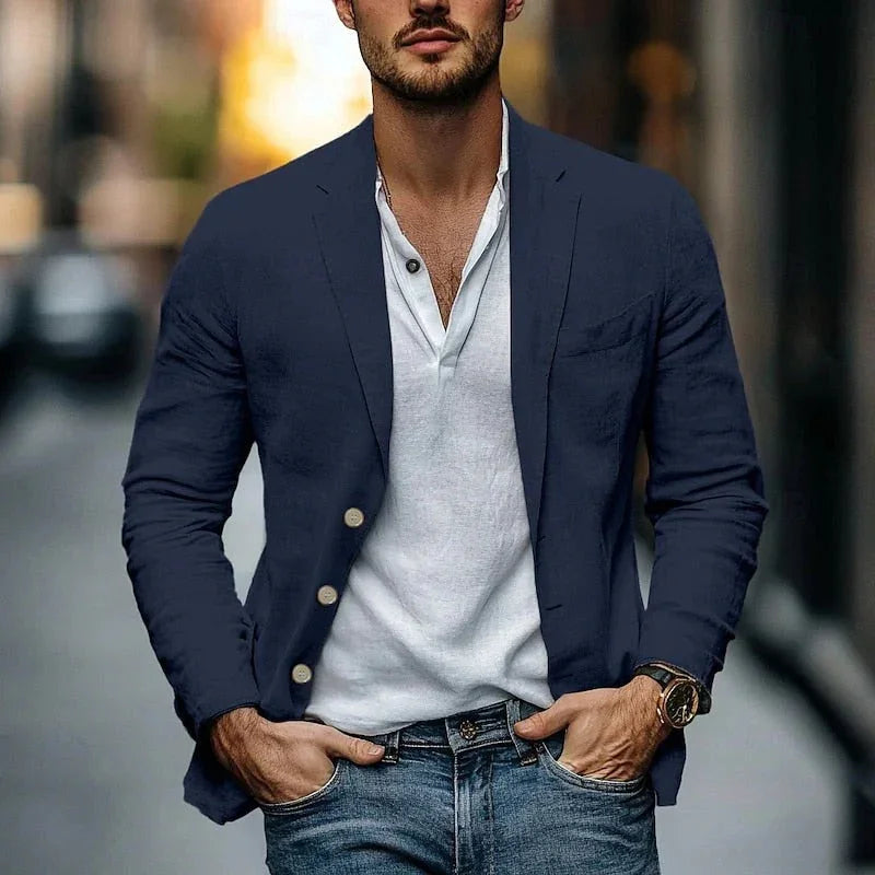 Herre Blazer Jakke Moderne Pasform Til Formelle Lejligheder 4
