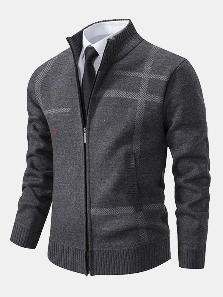 Herre Blazer Jakke Urban Casual Med Lynlås 8