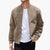 Herre Bomber Jakke med Ribbet Krave og Lynlås - Sporty Stil til Hverdag 3