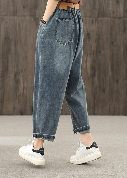 Herre Bukser Casual med Retro Vask og Lys Dekoration 3
