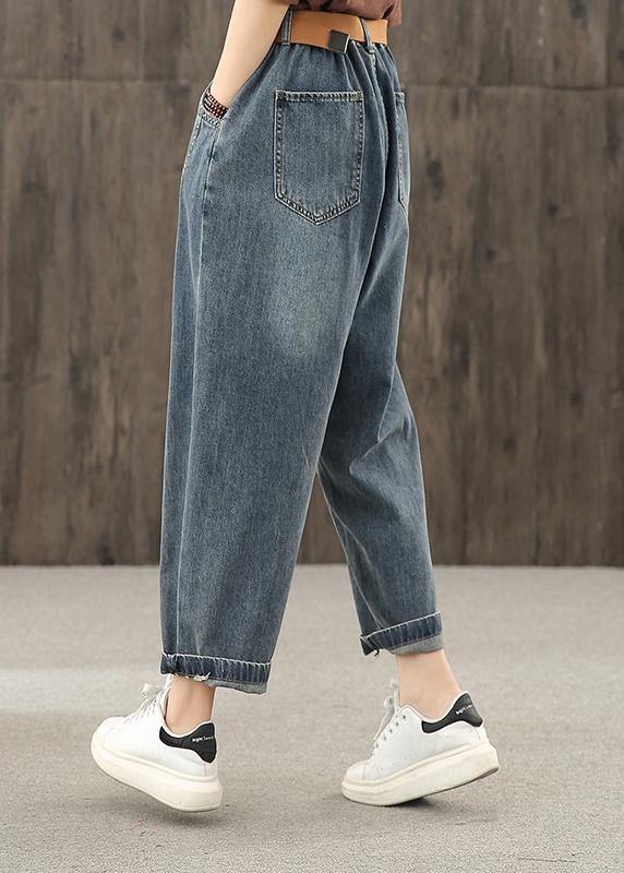 Herre Bukser Casual med Retro Vask og Lys Dekoration 3