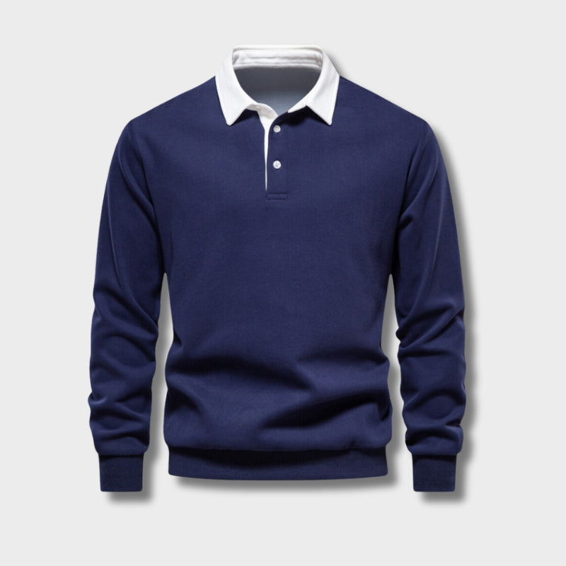 Herre Business Casual Trøje med Knappestil 1