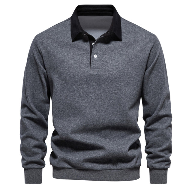Herre Business Casual Trøje med Knappestil 3
