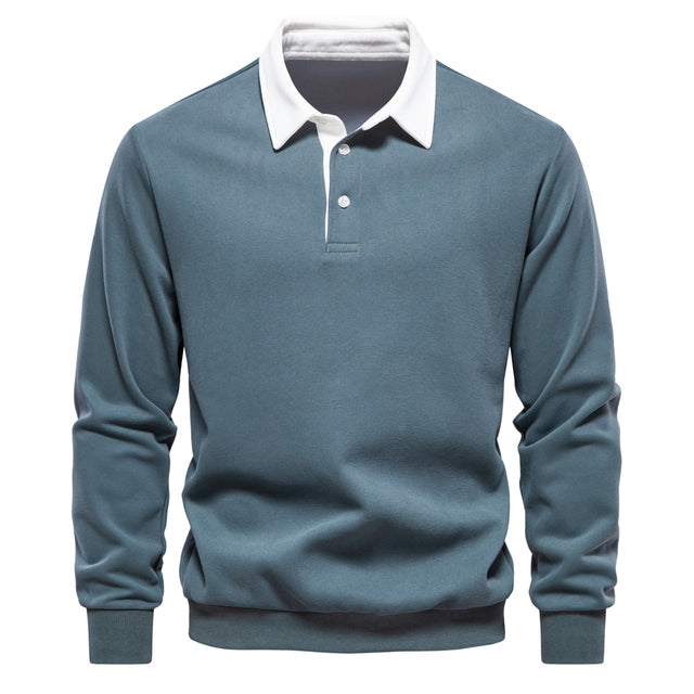 Herre Business Casual Trøje med Knappestil 4