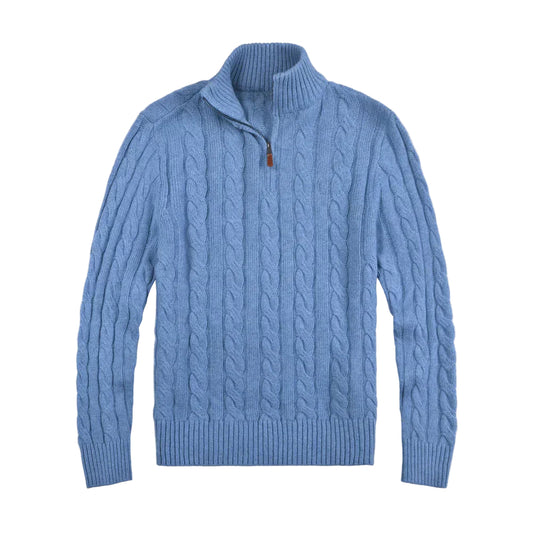 Herre Cardigan med Halv Glidelås i Bomuld 0