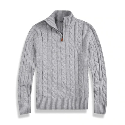 Herre Cardigan med Halv Glidelås i Bomuld 2