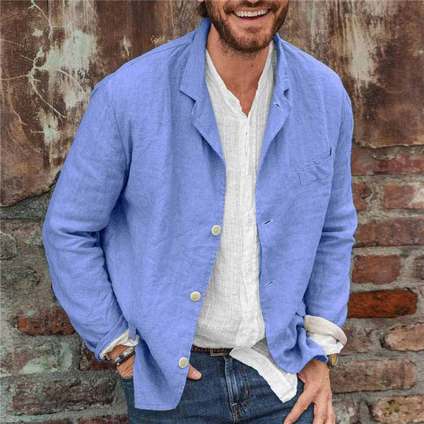Herre Casual Jakke Linned Look 3
