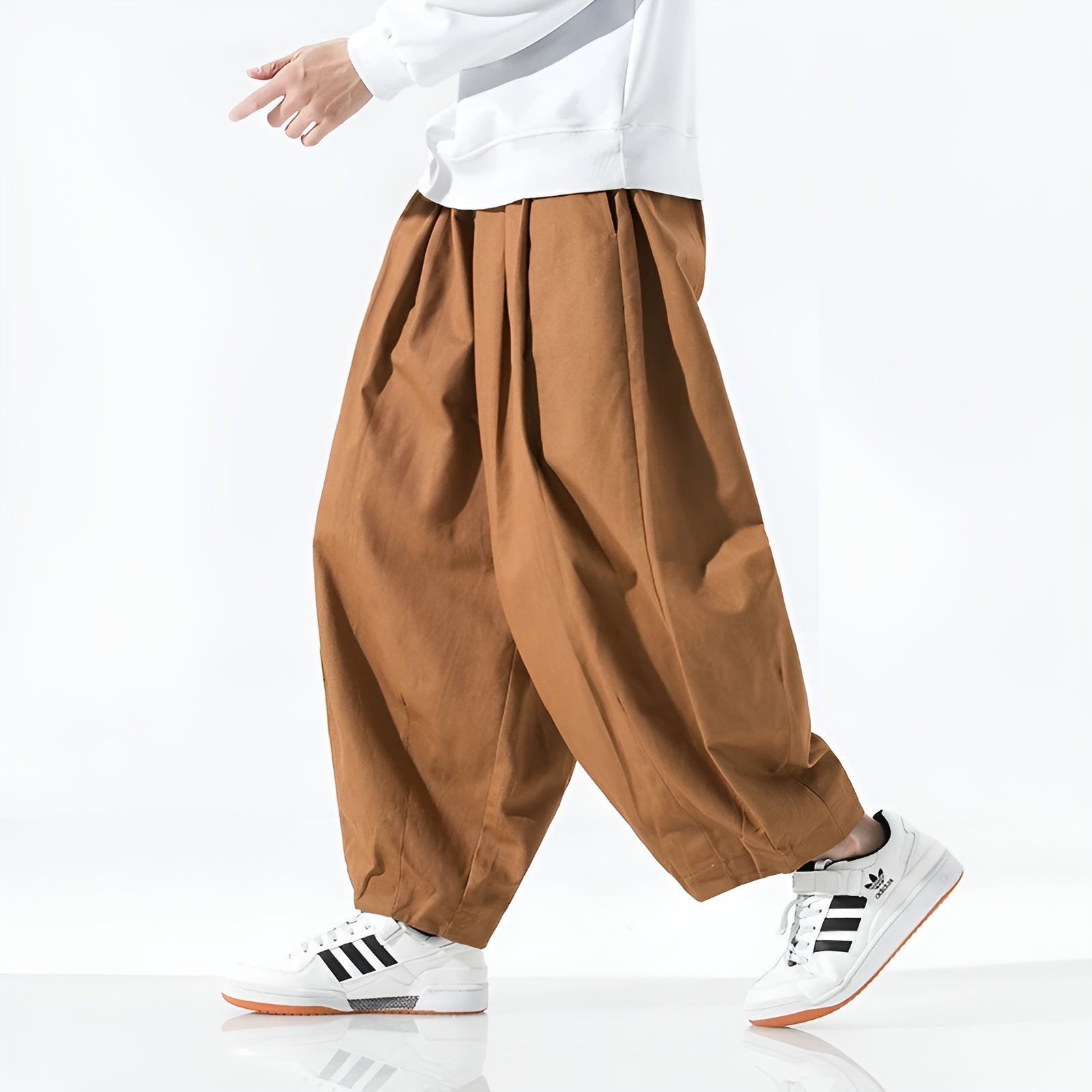 Herre Chinos Harem Bukser med Plisseringer 0