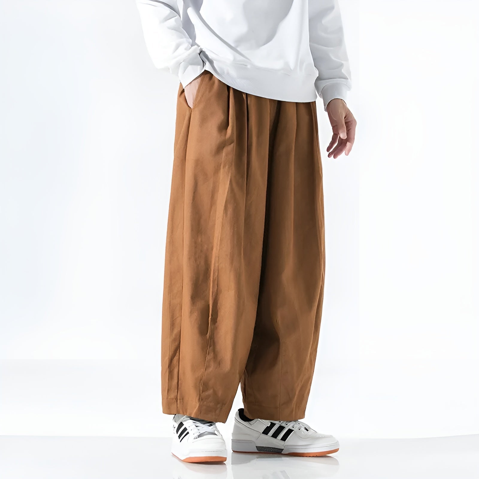 Herre Chinos Harem Bukser med Plisseringer 1