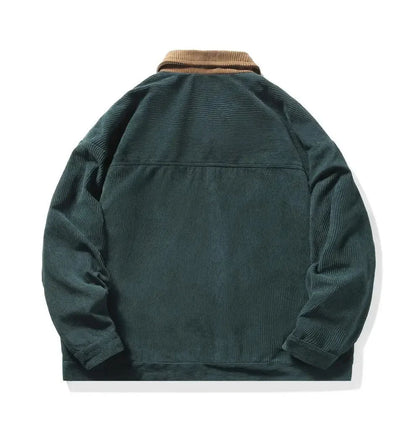 Herre Corduroy Jakke med Farveblok 3