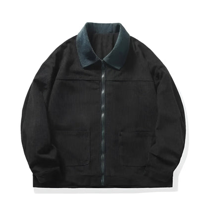 Herre Corduroy Jakke med Farveblok 4
