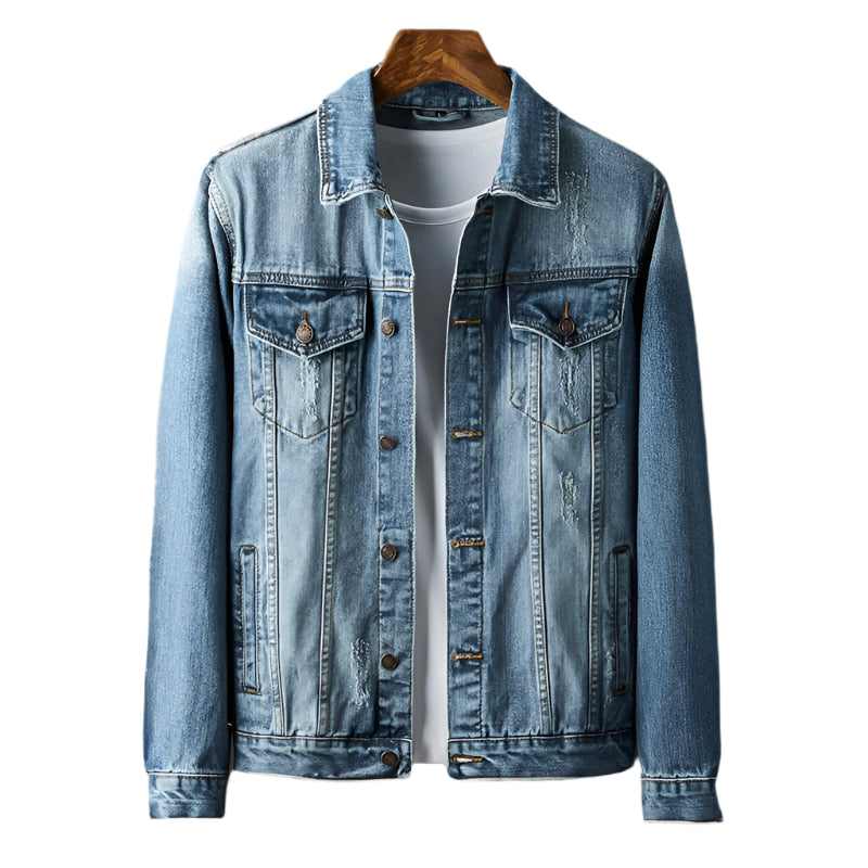 Herre Denim Jakke Skræddersyet Komfort 0