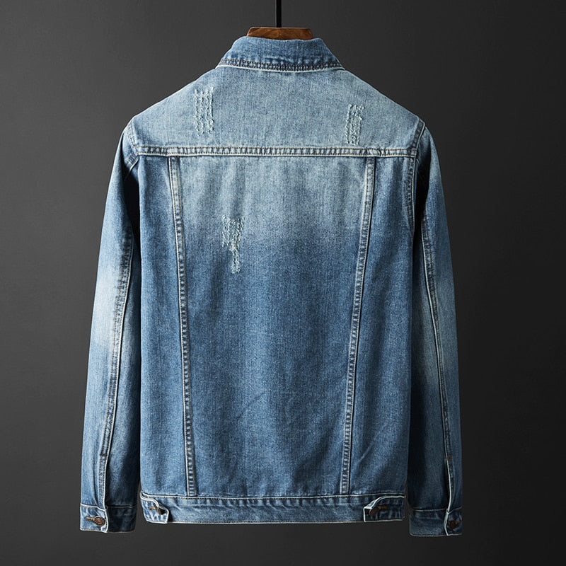 Herre Denim Jakke Skræddersyet Komfort 1