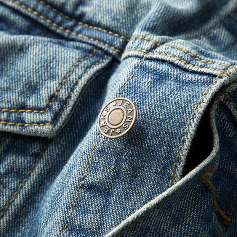 Herre Denim Jakke Skræddersyet Komfort 3