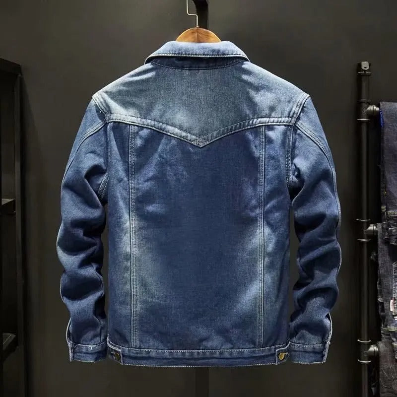Herre Denim Jakke med Fleece Foring 3