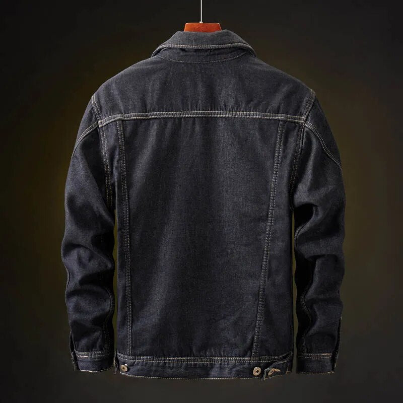 Herre Denim Jakke med Fleece Foring 5