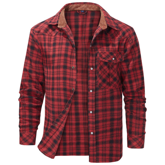Herre Flannel Skjorte Komfortabel Design 0