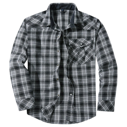 Herre Flannel Skjorte Komfortabel Design 5