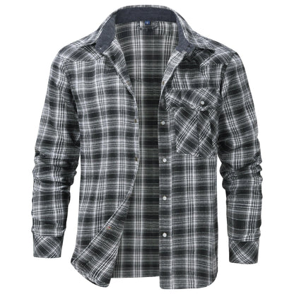 Herre Flannel Skjorte Komfortabel Design 8