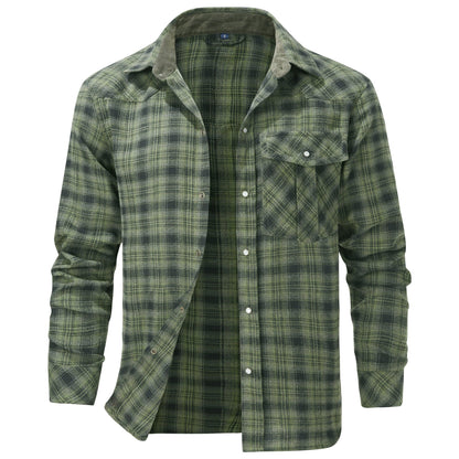 Herre Flannel Skjorte Komfortabel Design 9