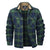 Herre Flannel Skjorte Langærmet Plaid Børstet Bomuld med Corduroy Krave 8