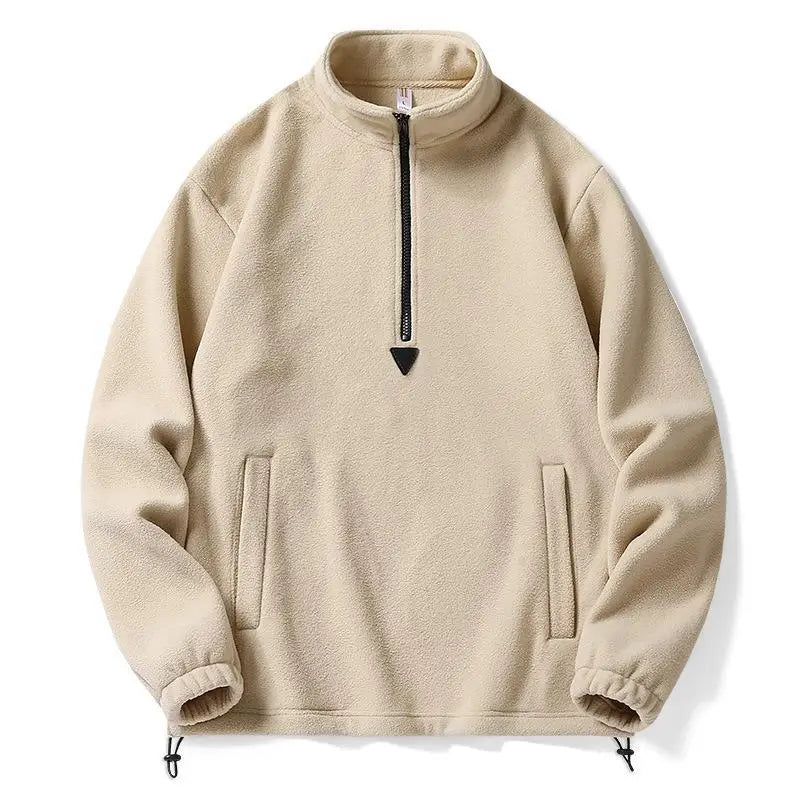 Herre Fleece Sweater med Kvart Lynlås 1