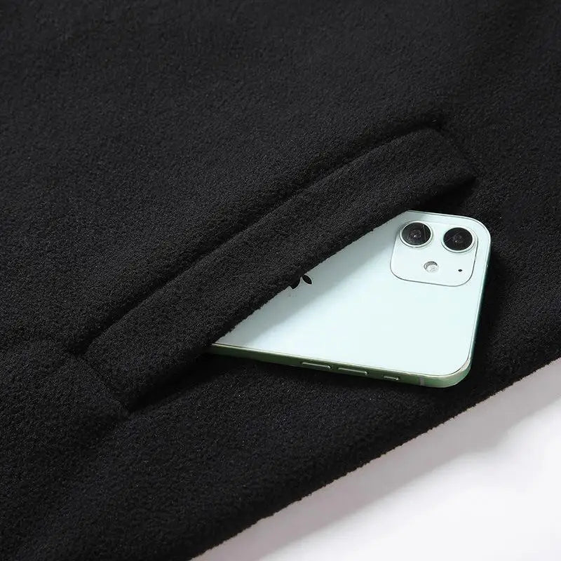 Herre Fleece Sweater med Kvart Lynlås 4