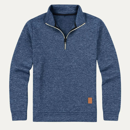 Herre Fleecetrøje med Halv Lynlås og Struktureret Design 5