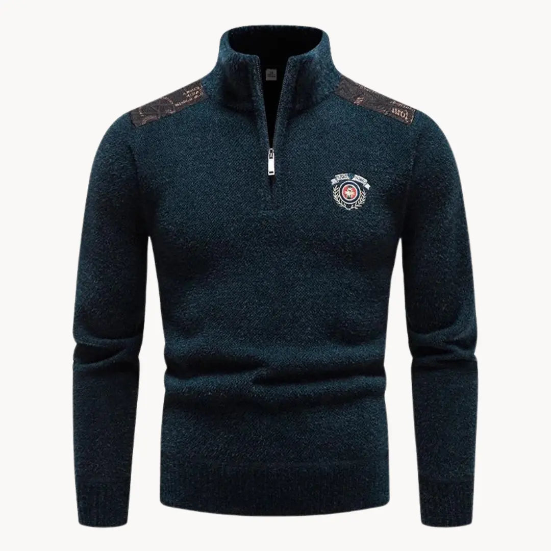 Herre Halfzip Pullover Moderne Casual Sweater 10