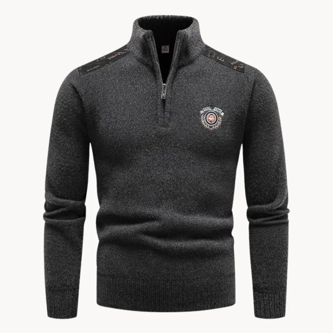 Herre Halfzip Pullover Moderne Casual Sweater 9