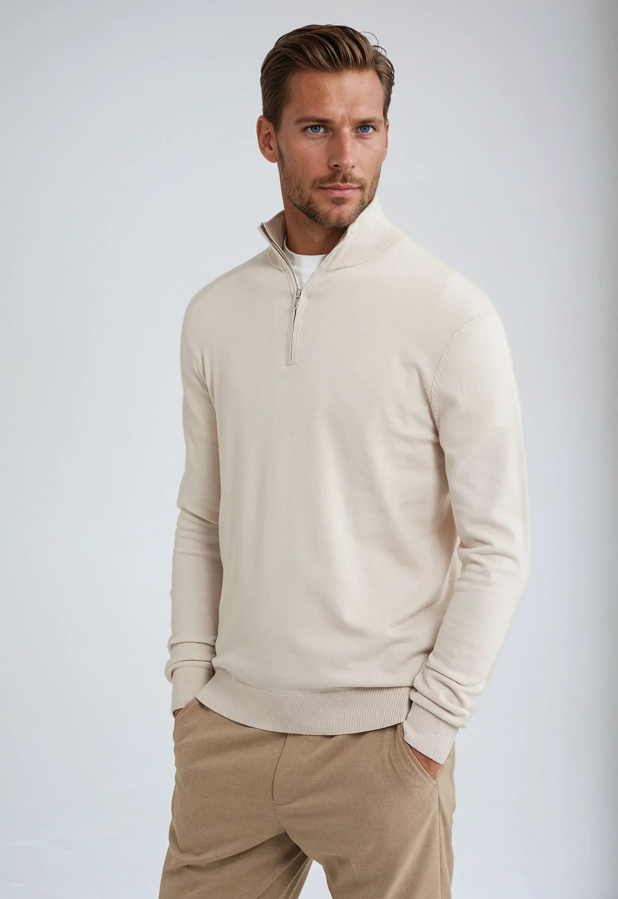 Herre Halv Lynlås Sweatshirt Casual Stil til Hverdagsbrug 5