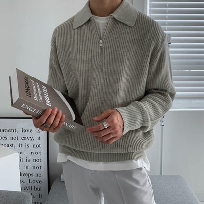 Herre Halv Zip Sweater Moderne Design 1