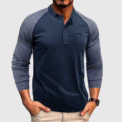 Herre Henley Skjorte i Dual Tone Stil 1