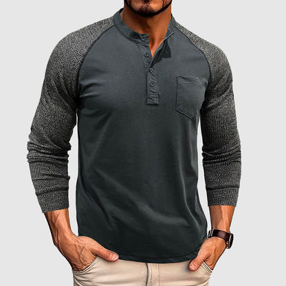 Herre Henley Skjorte i Dual Tone Stil 2
