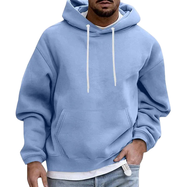Herre Hoodie med Lommer og Komfortabel Pasform 0