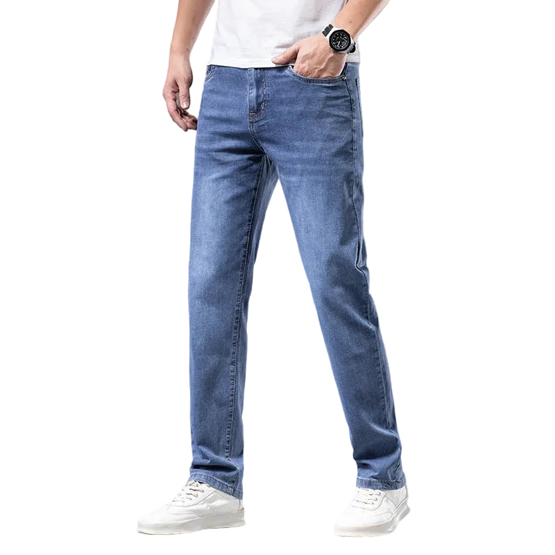 Herre Jeans Højtaljet Med Lige Ben 0